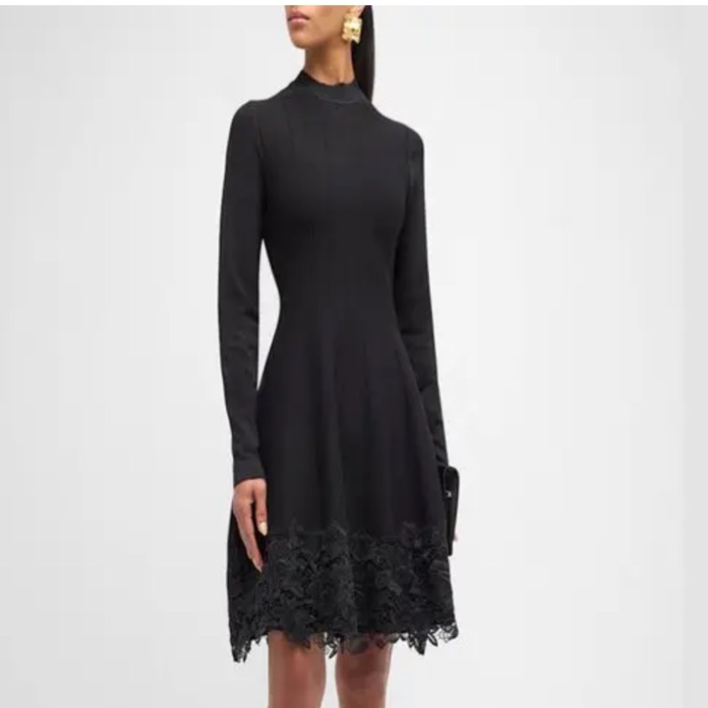 Lela Rose Black Georgia Dress